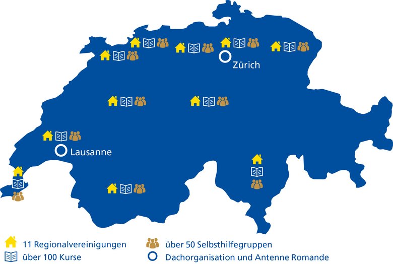 Standorte auf Schweizer Karte